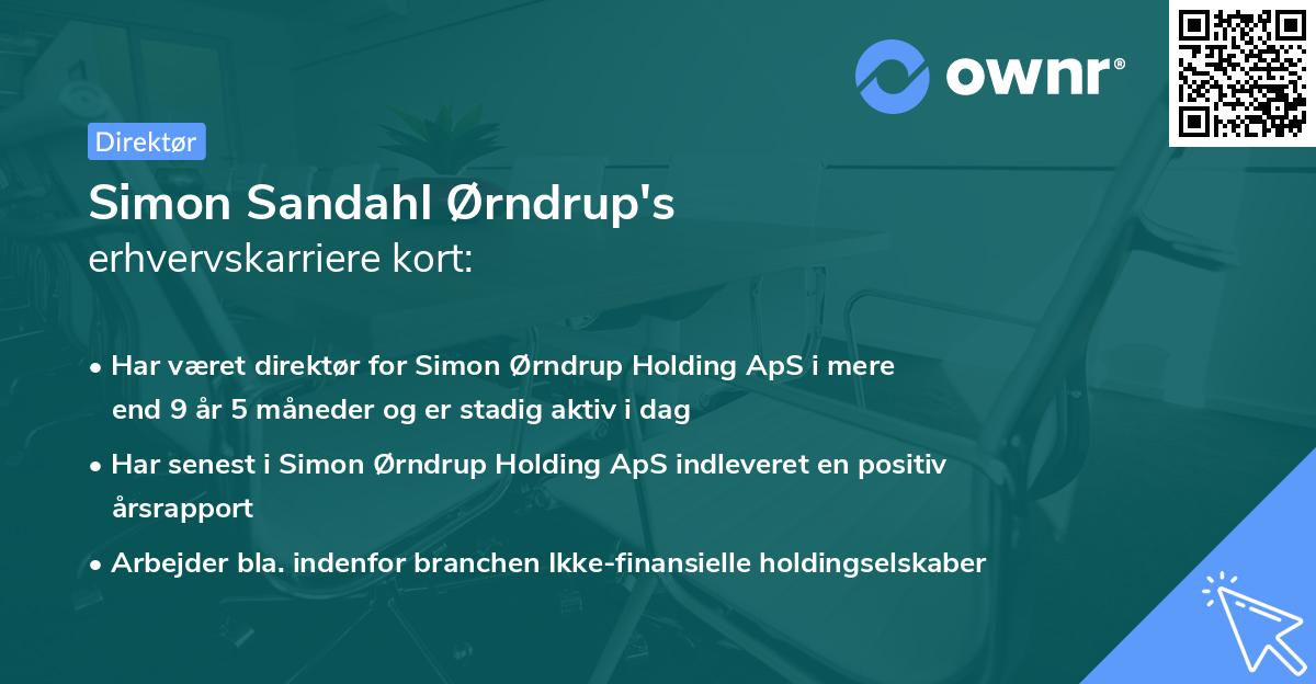 Simon Sandahl Ørndrup's erhvervskarriere kort