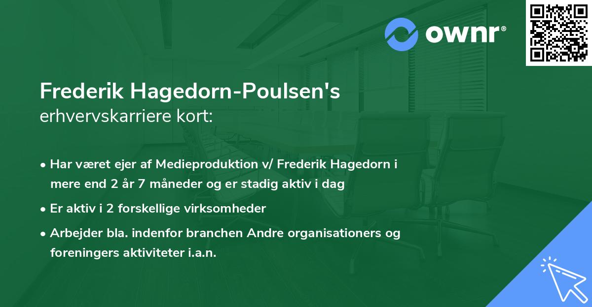 Frederik Hagedorn-Poulsen's erhvervskarriere kort