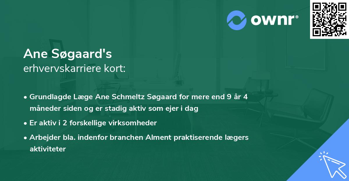 Ane Søgaard's erhvervskarriere kort