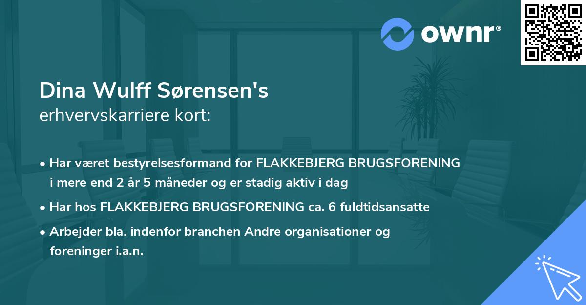 Dina Wulff Sørensen's erhvervskarriere kort