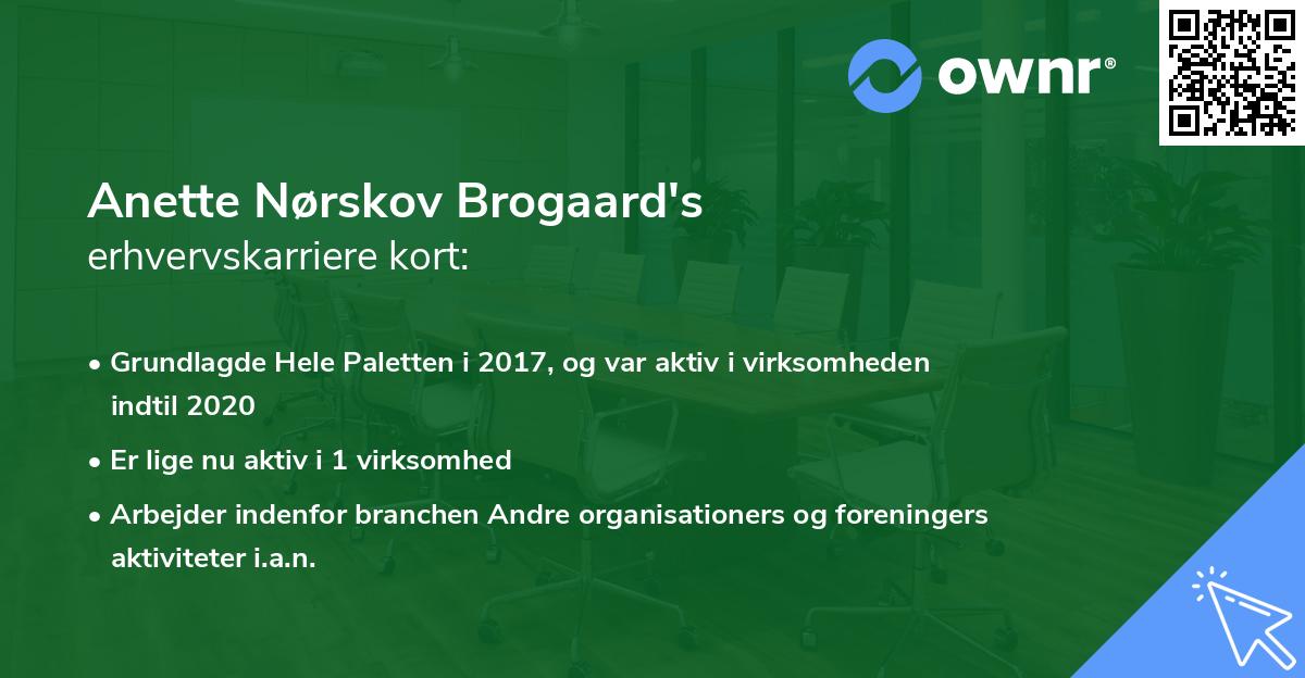 Anette Nørskov Brogaard's erhvervskarriere kort