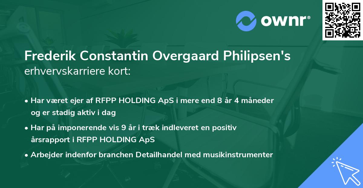 Frederik Constantin Overgaard Philipsen's erhvervskarriere kort