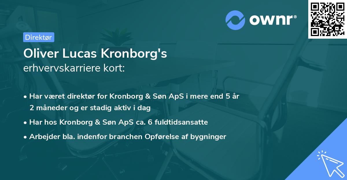 Oliver Lucas Kronborg's erhvervskarriere kort