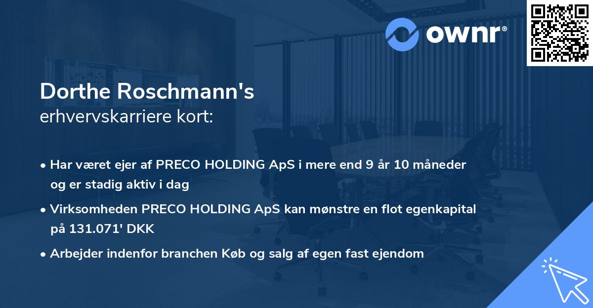 Dorthe Roschmann's erhvervskarriere kort