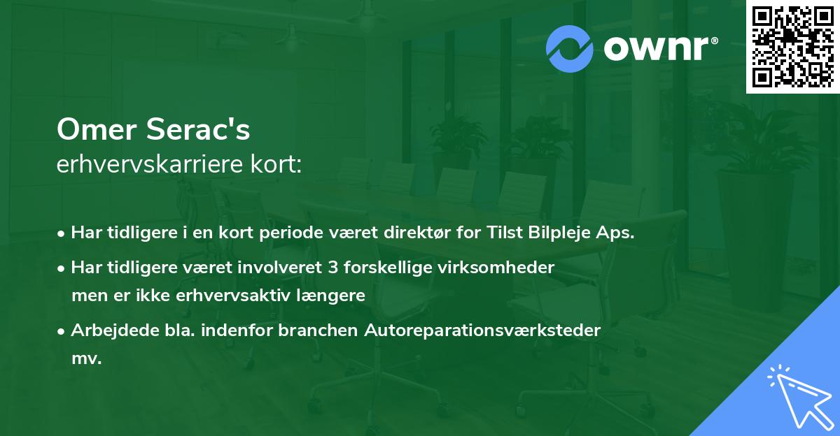 Omer Serac's erhvervskarriere kort