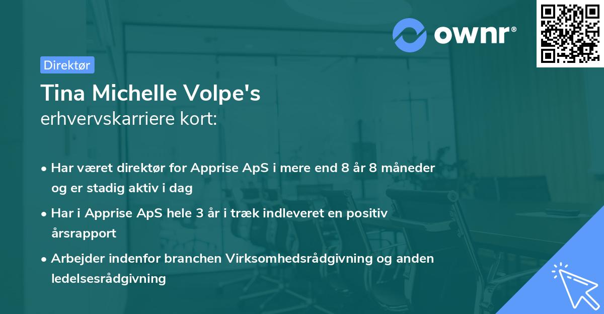 Tina Michelle Volpe's erhvervskarriere kort