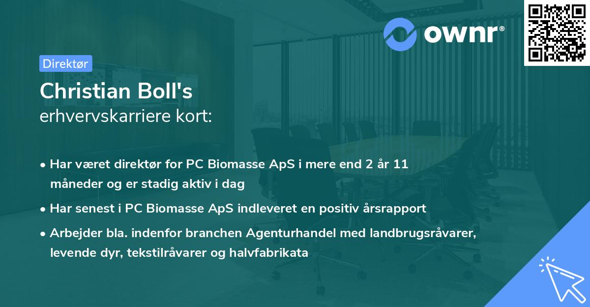 Christian Boll's erhvervskarriere kort