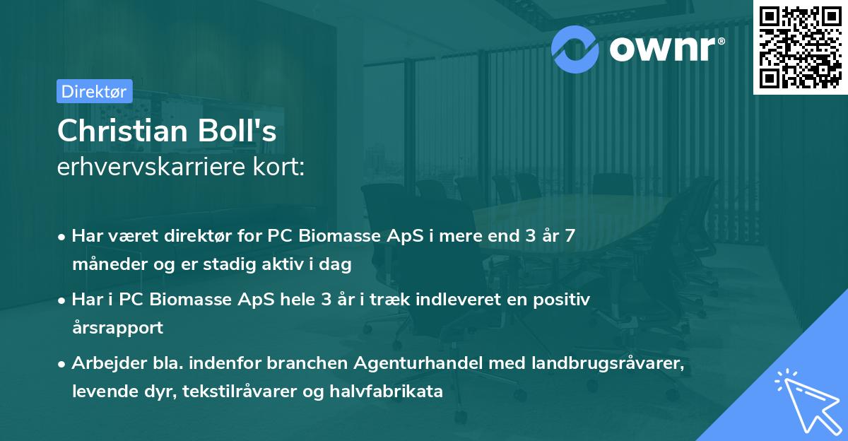 Christian Boll's erhvervskarriere kort