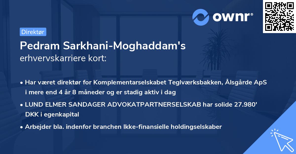 Pedram Sarkhani-Moghaddam's erhvervskarriere kort