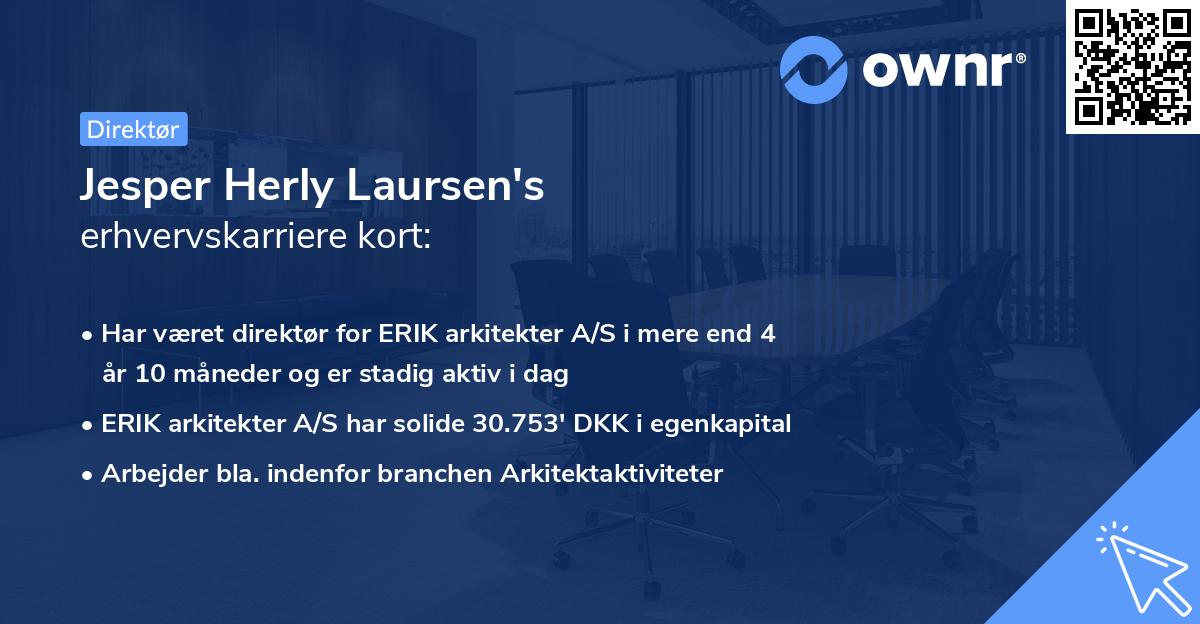 Jesper Herly Laursen's erhvervskarriere kort
