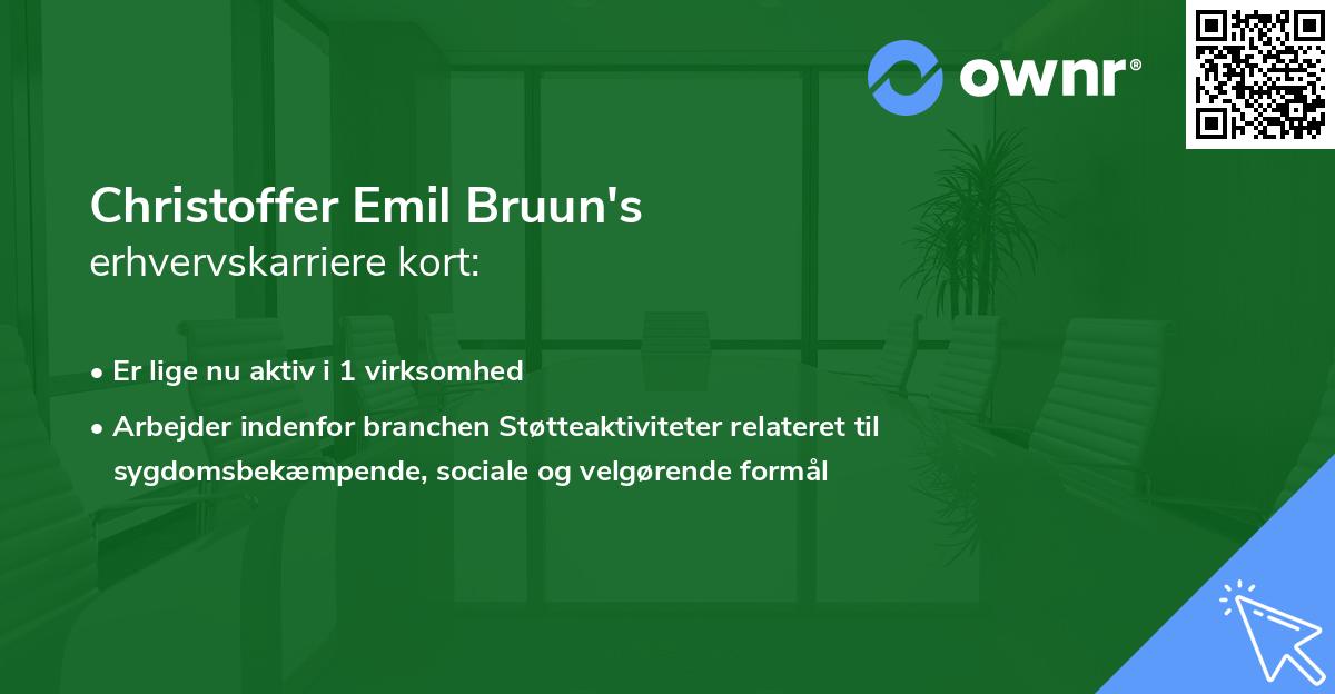 Christoffer Emil Bruun's erhvervskarriere kort