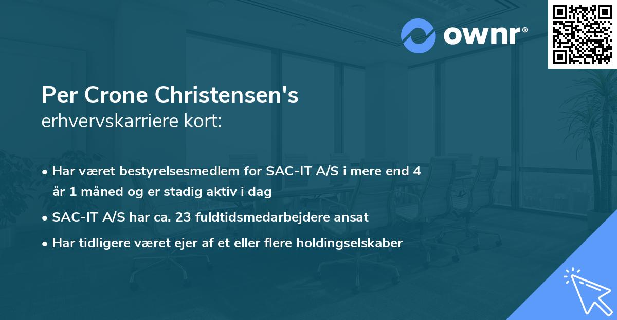 Per Crone Christensen's erhvervskarriere kort