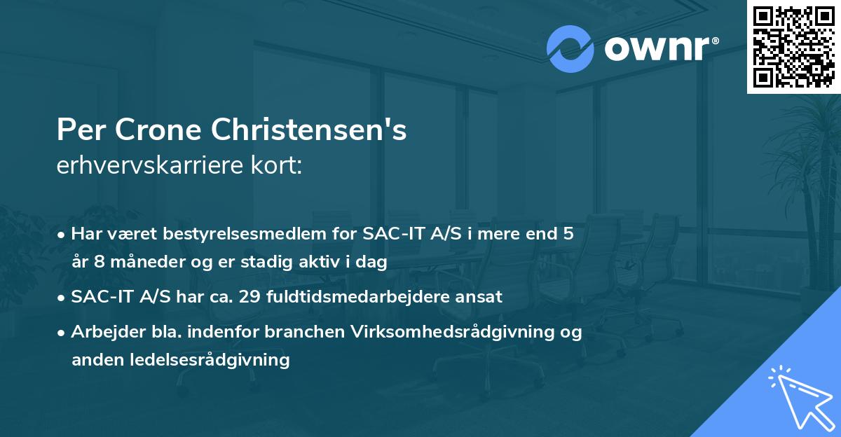 Per Crone Christensen's erhvervskarriere kort
