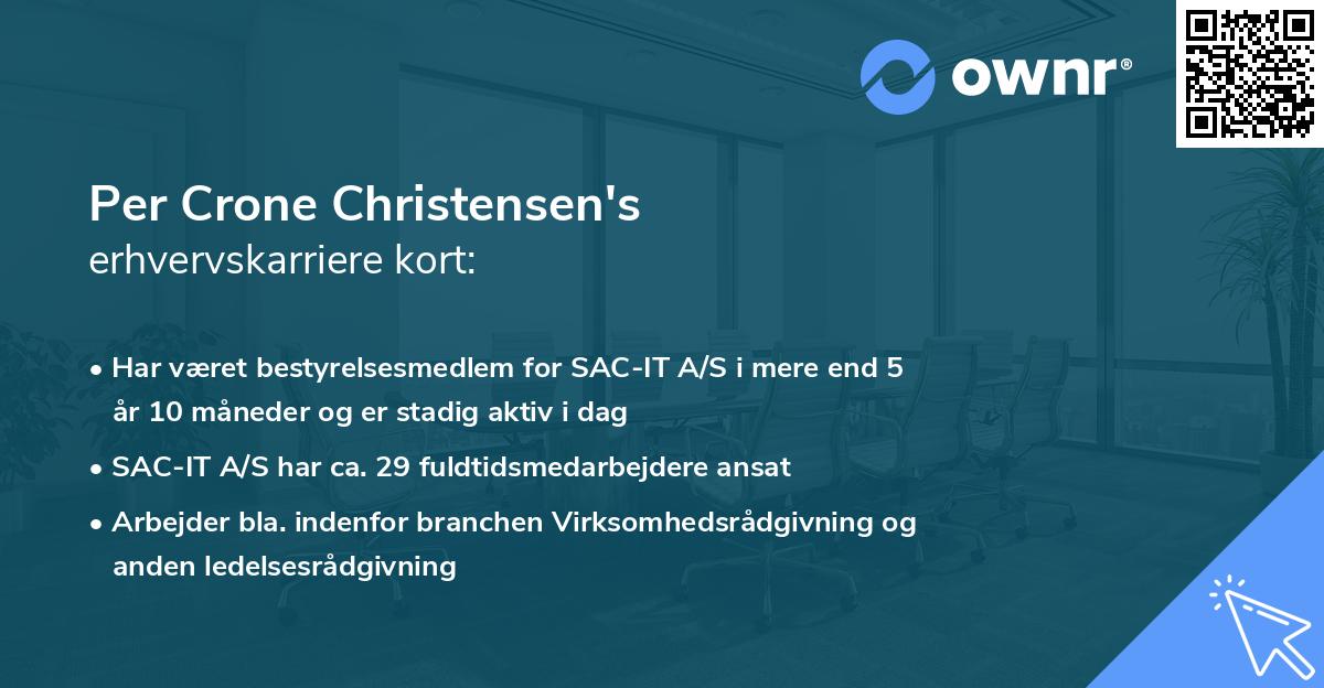 Per Crone Christensen's erhvervskarriere kort