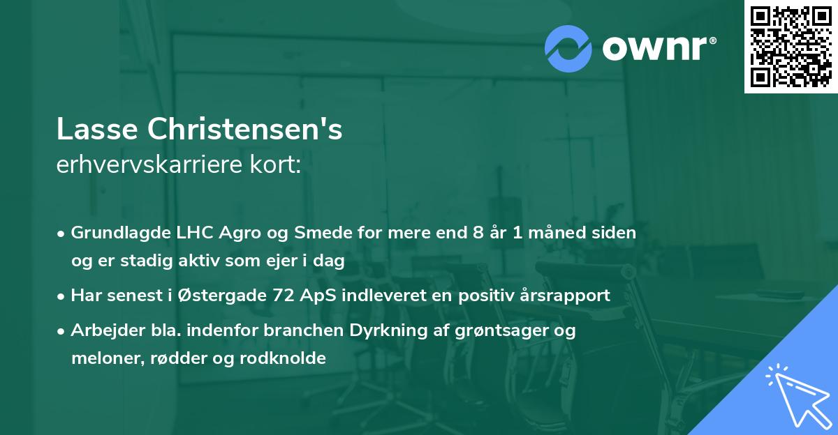 Lasse Christensen's erhvervskarriere kort