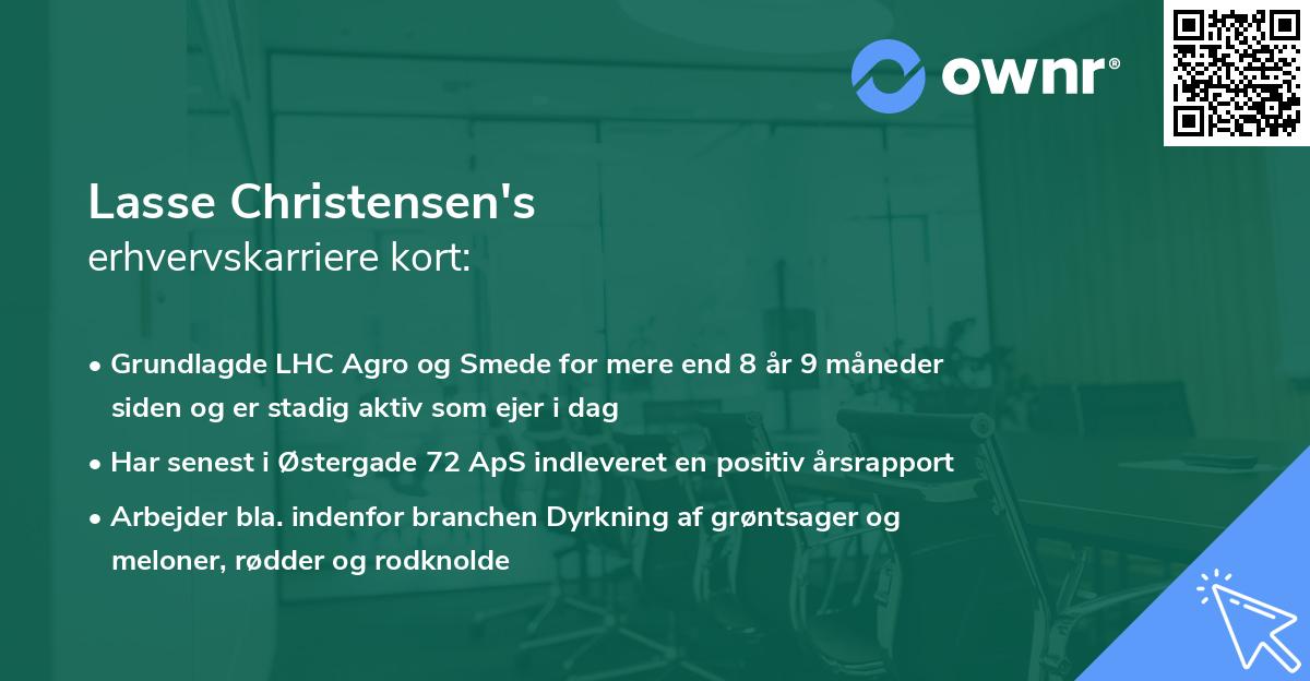 Lasse Christensen's erhvervskarriere kort