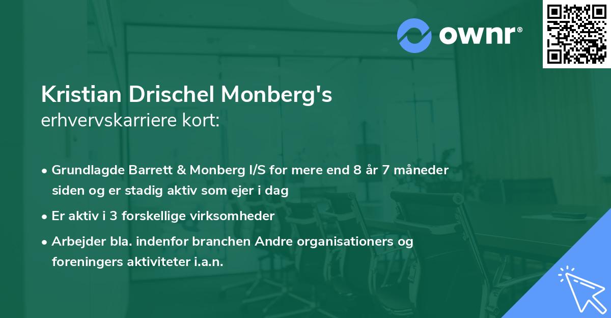 Kristian Drischel Monberg's erhvervskarriere kort