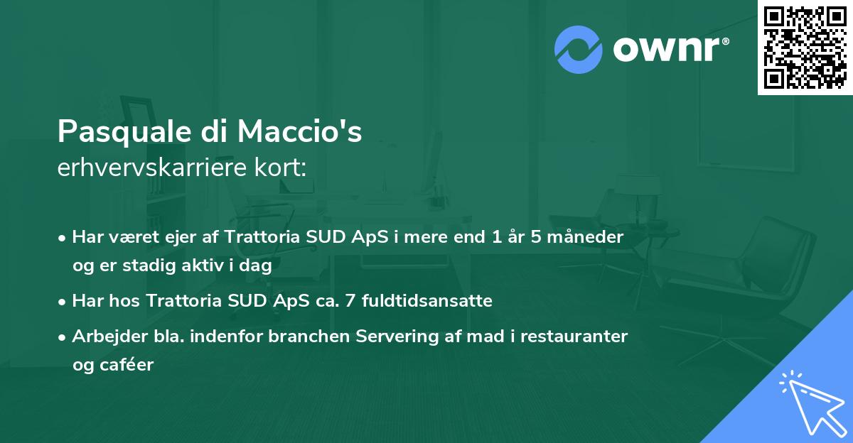 Pasquale di Maccio's erhvervskarriere kort