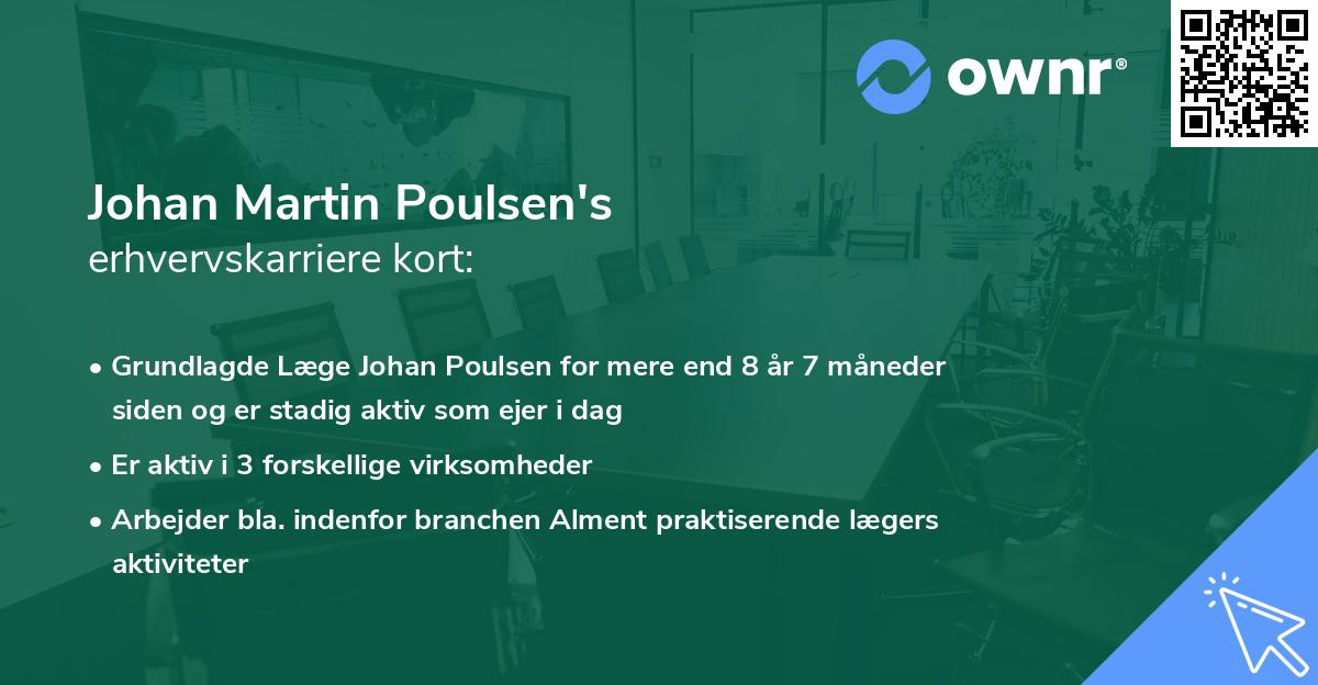 Johan Martin Poulsen's erhvervskarriere kort