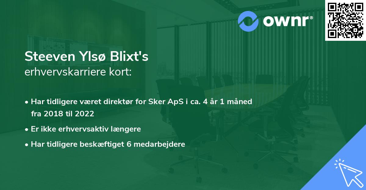 Steeven Ylsø Blixt's erhvervskarriere kort