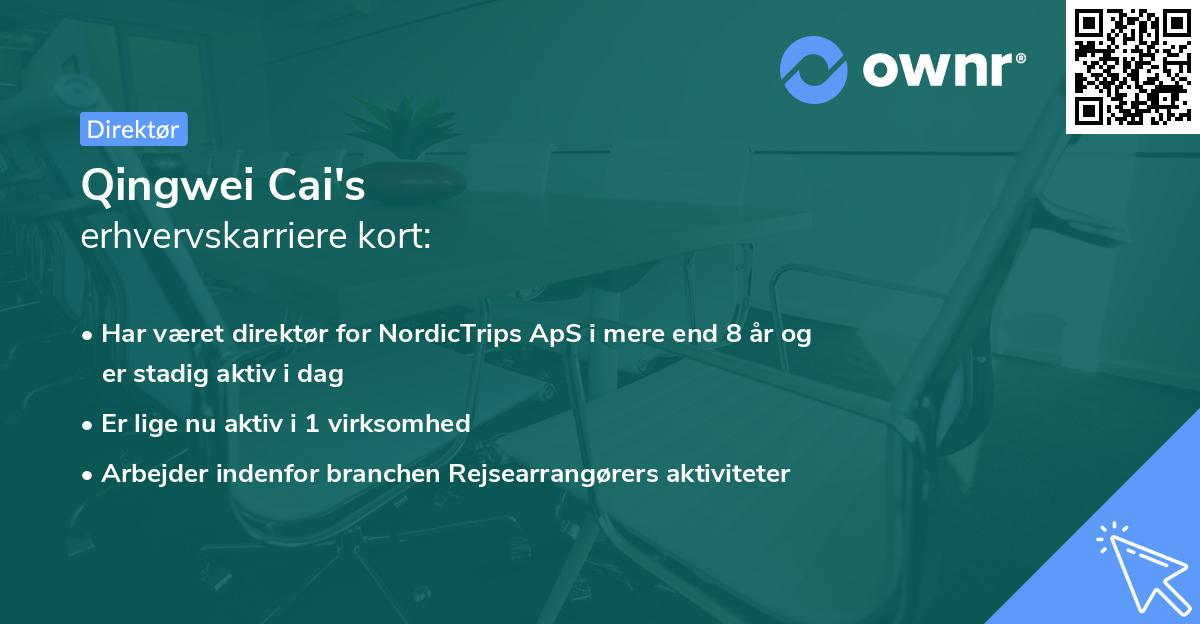Qingwei Cai's erhvervskarriere kort