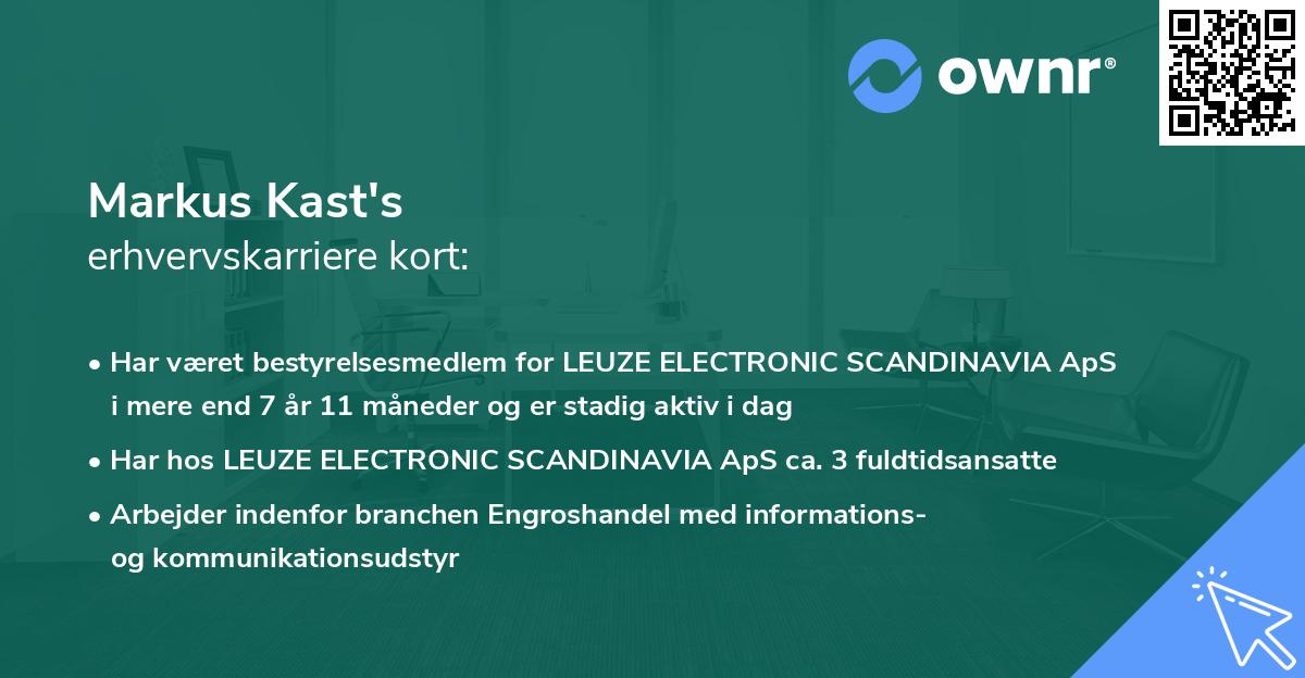 Markus Kast's erhvervskarriere kort