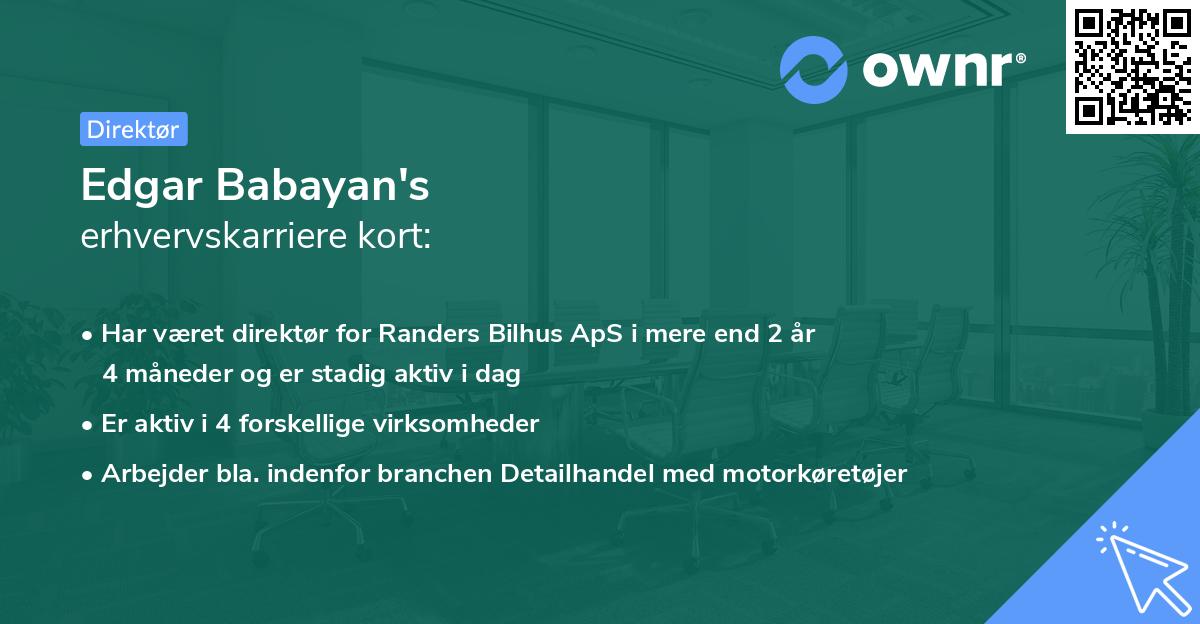 Edgar Babayan's erhvervskarriere kort