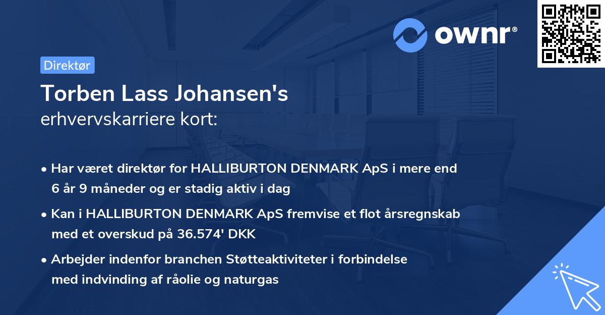 Torben Lass Johansen's erhvervskarriere kort