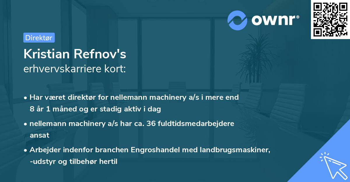 Kristian Refnov's erhvervskarriere kort