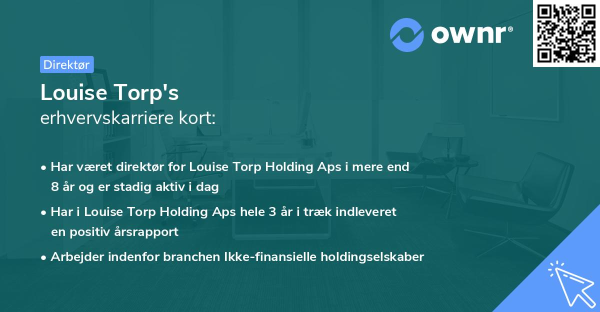 Louise Torp's erhvervskarriere kort