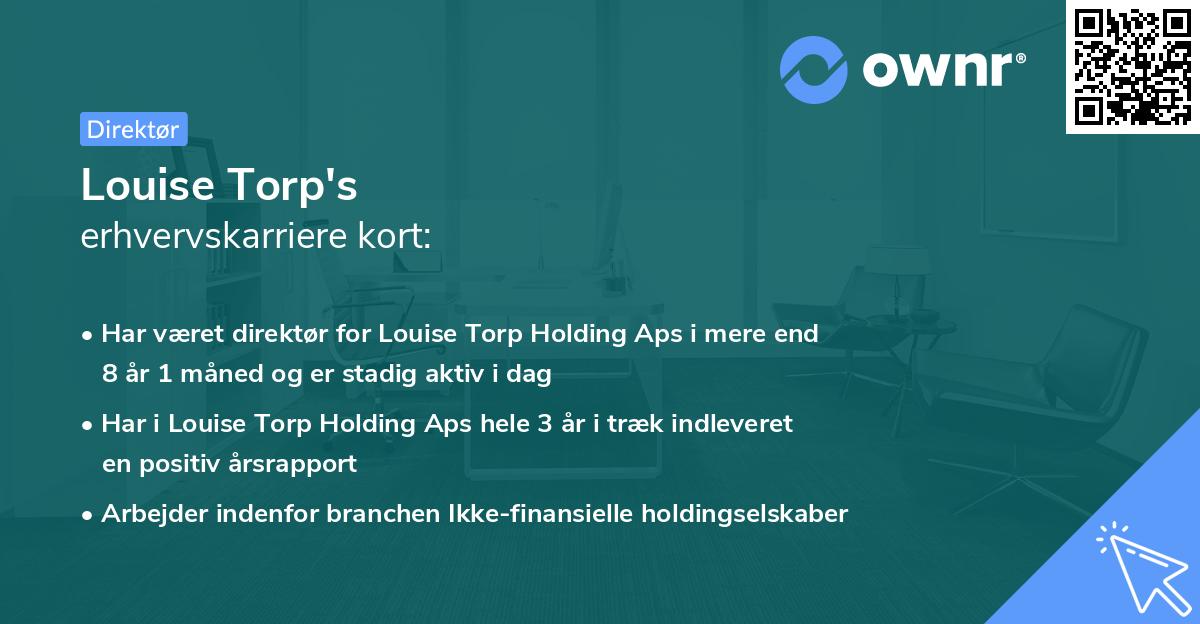Louise Torp's erhvervskarriere kort