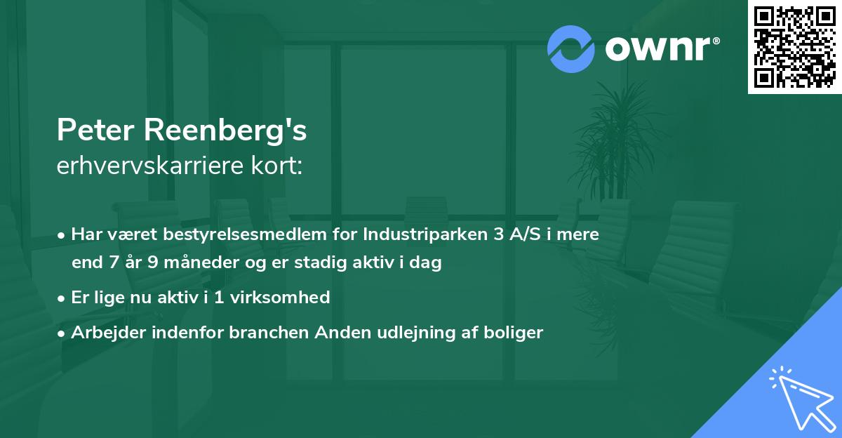 Peter Reenberg's erhvervskarriere kort