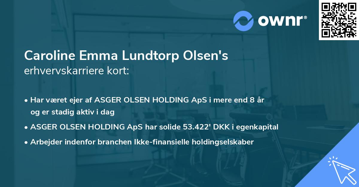 Caroline Emma Lundtorp Olsen's erhvervskarriere kort