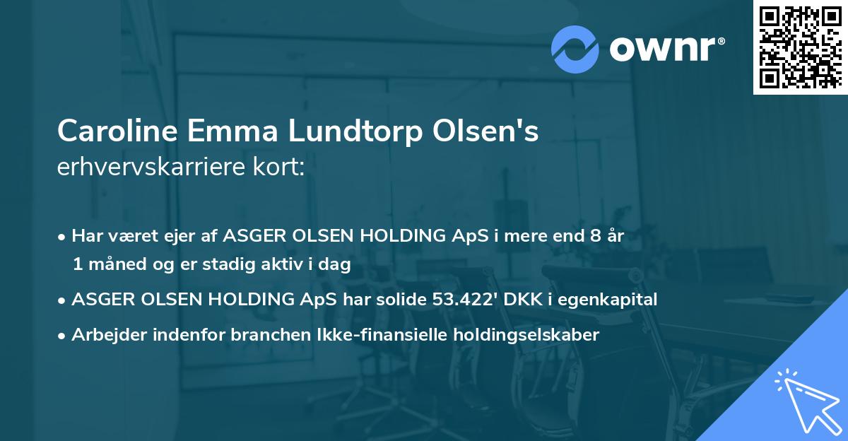 Caroline Emma Lundtorp Olsen's erhvervskarriere kort