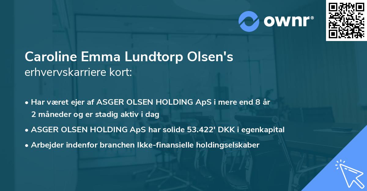 Caroline Emma Lundtorp Olsen's erhvervskarriere kort