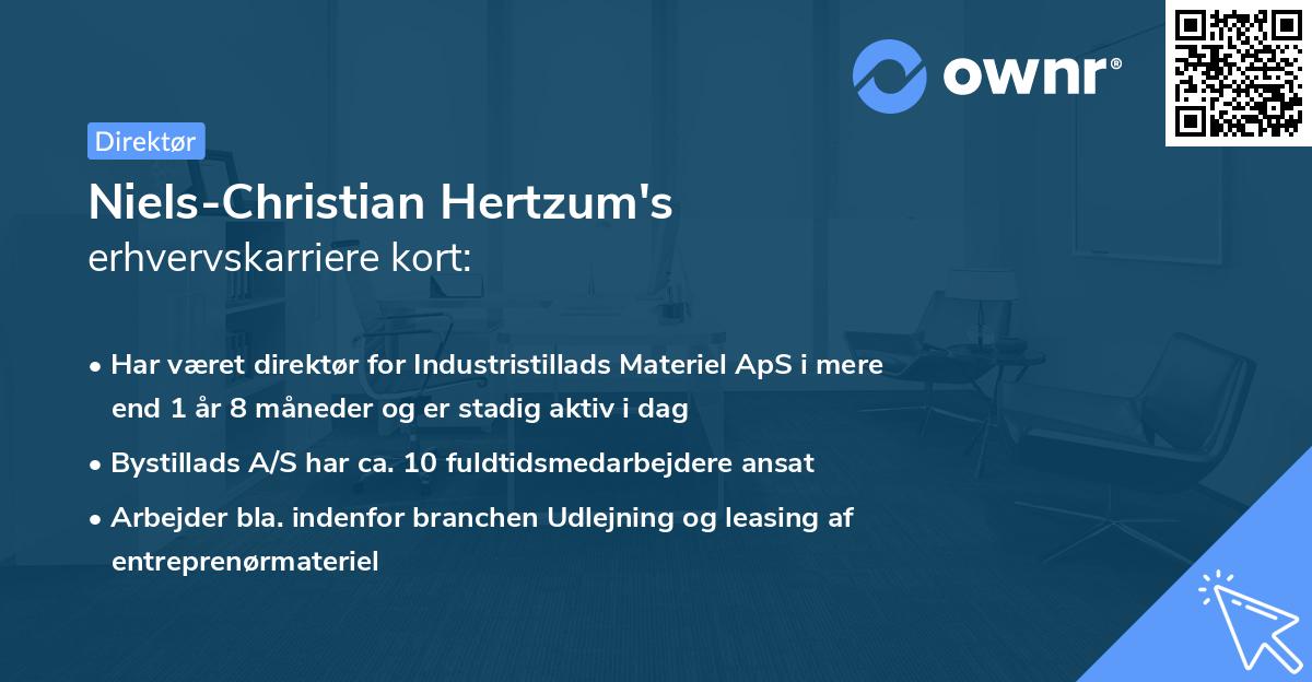 Niels-Christian Hertzum's erhvervskarriere kort
