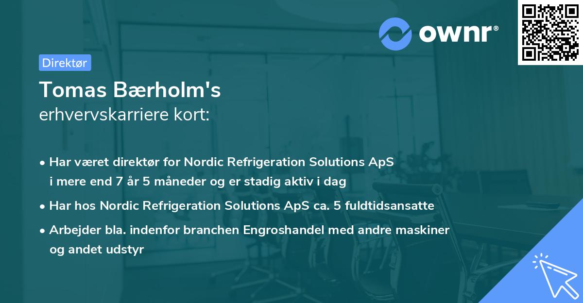 Tomas Bærholm's erhvervskarriere kort