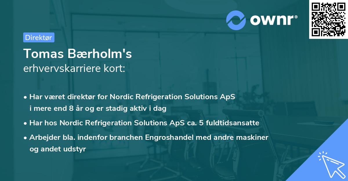 Tomas Bærholm's erhvervskarriere kort