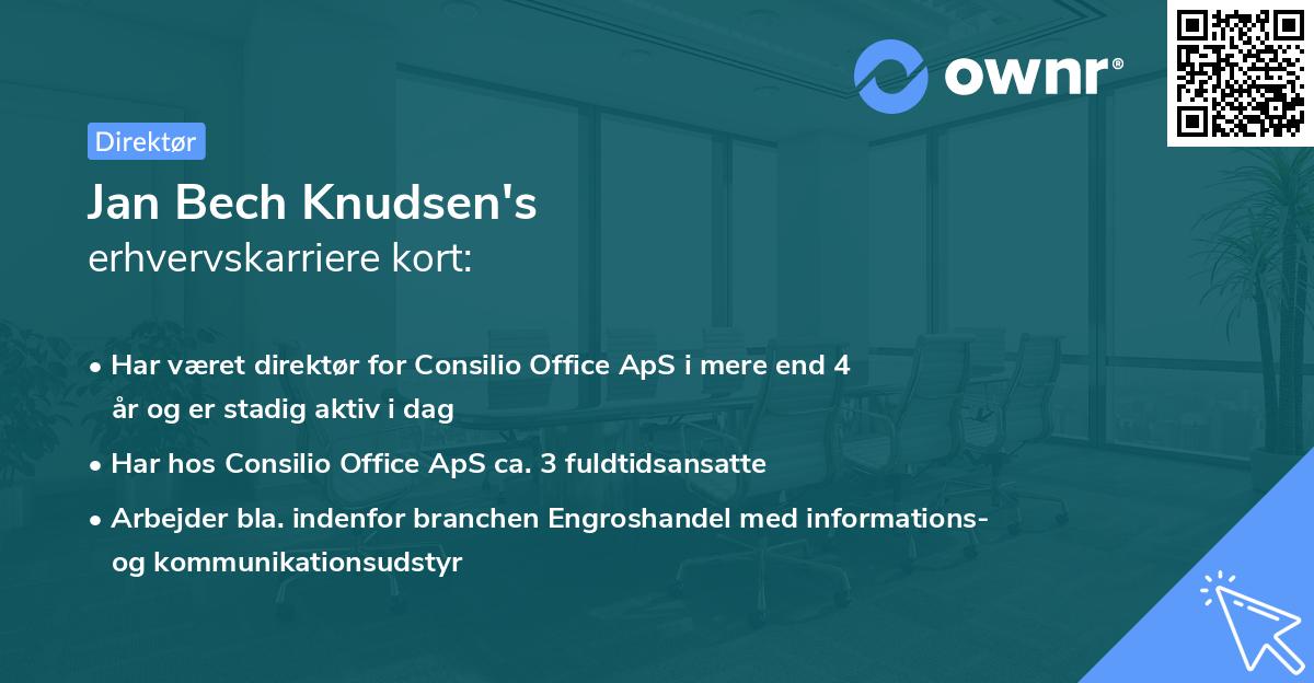 Jan Bech Knudsen's erhvervskarriere kort