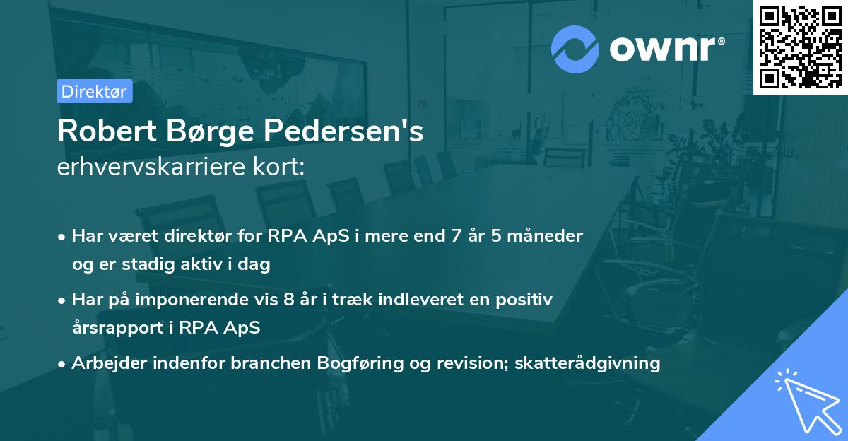 Robert Børge Pedersen's erhvervskarriere kort
