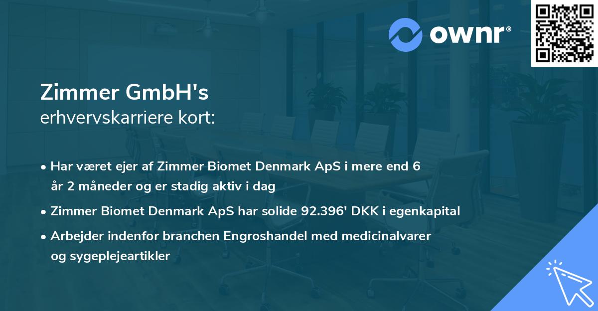 Zimmer GmbH's erhvervskarriere kort