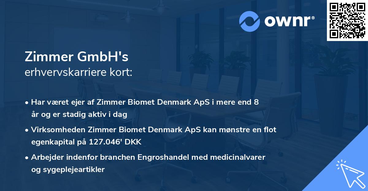 Zimmer GmbH's erhvervskarriere kort