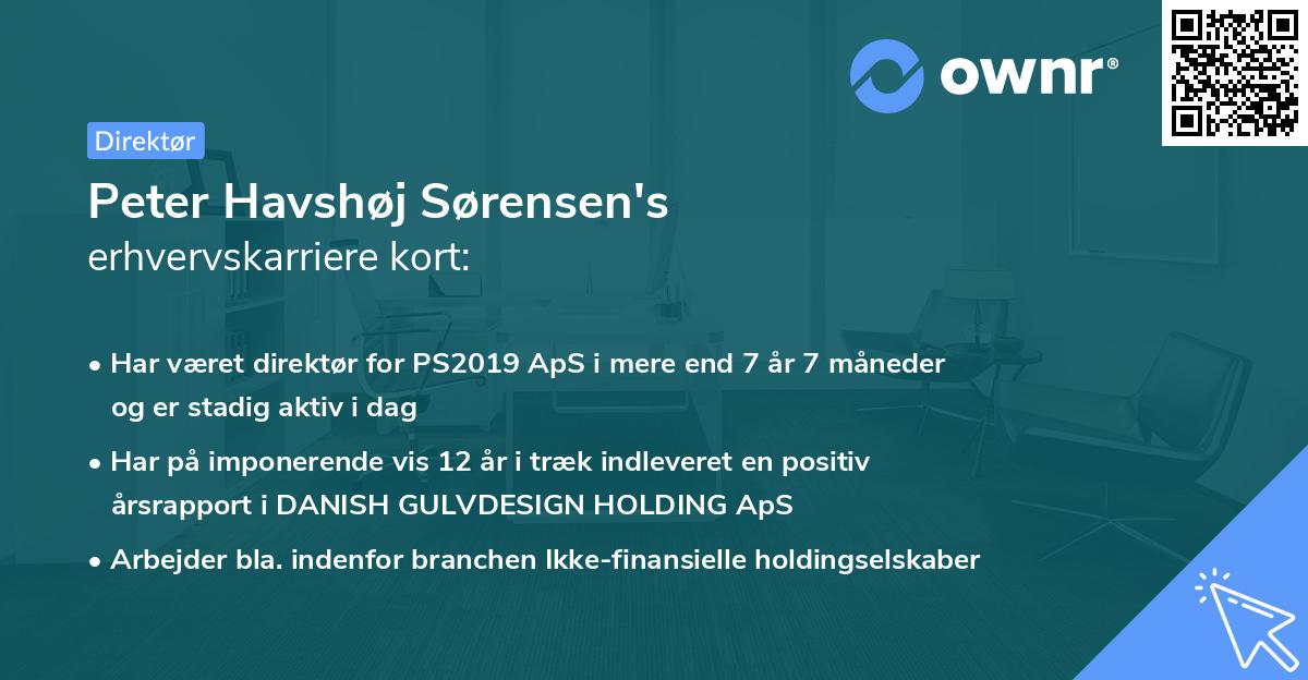 Peter Havshøj Sørensen's erhvervskarriere kort