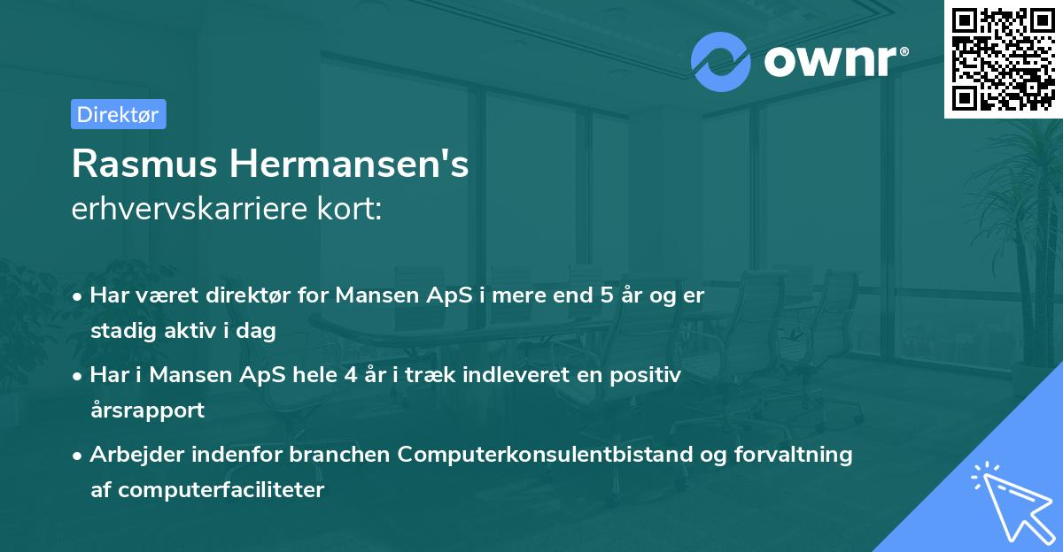 Rasmus Hermansen's erhvervskarriere kort