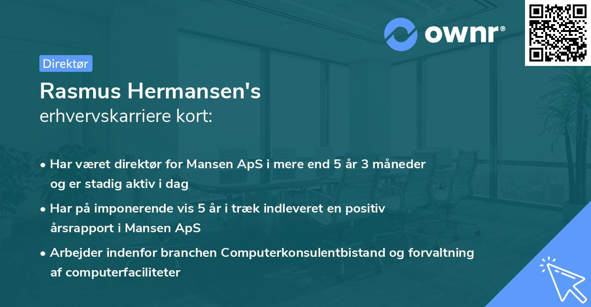 Rasmus Hermansen's erhvervskarriere kort