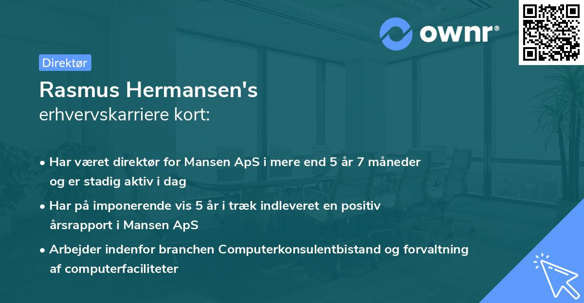 Rasmus Hermansen's erhvervskarriere kort