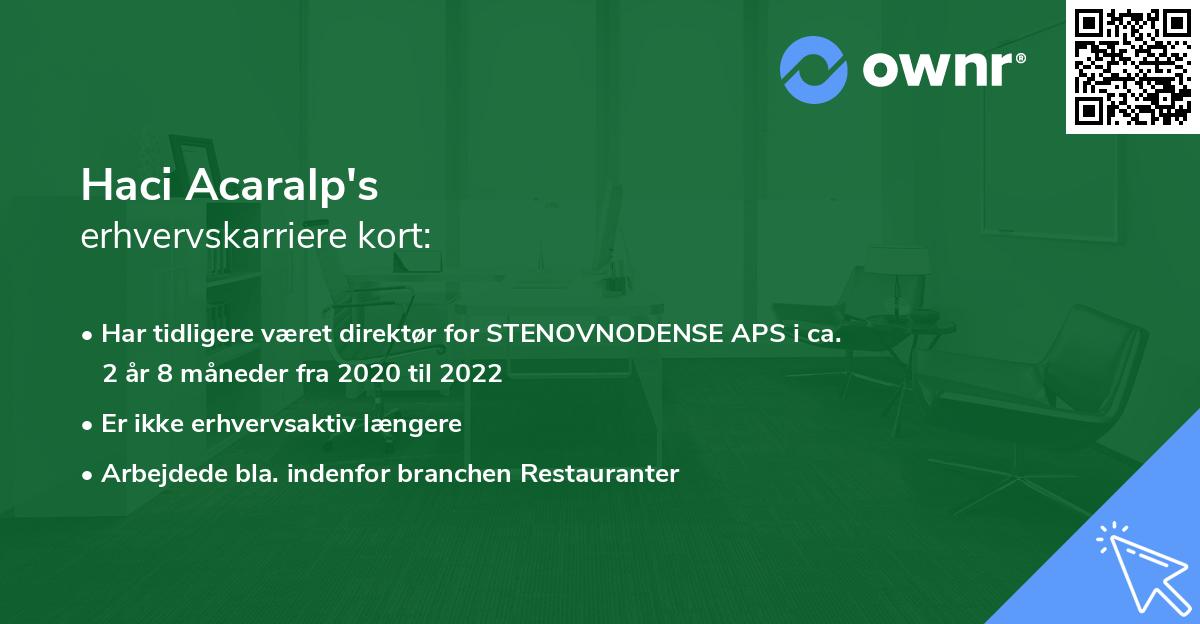 Haci Acaralp's erhvervskarriere kort