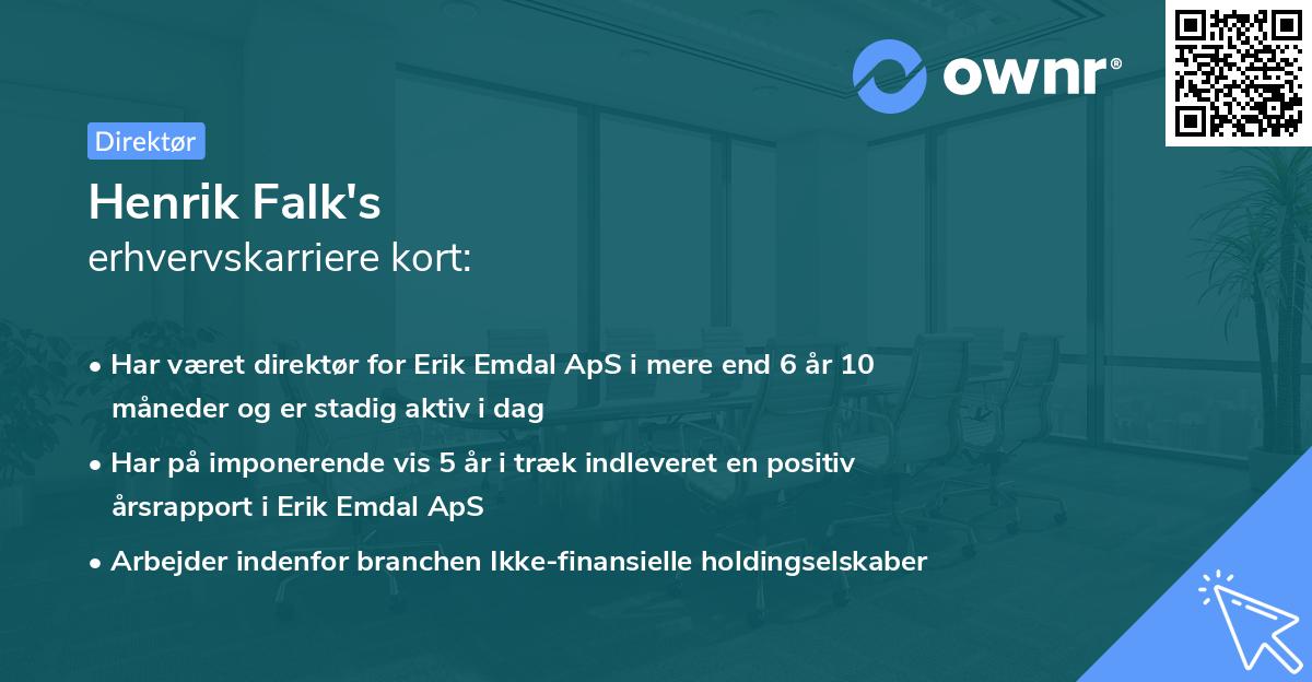 Henrik Falk's erhvervskarriere kort