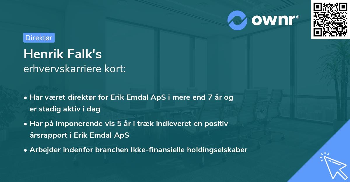 Henrik Falk's erhvervskarriere kort