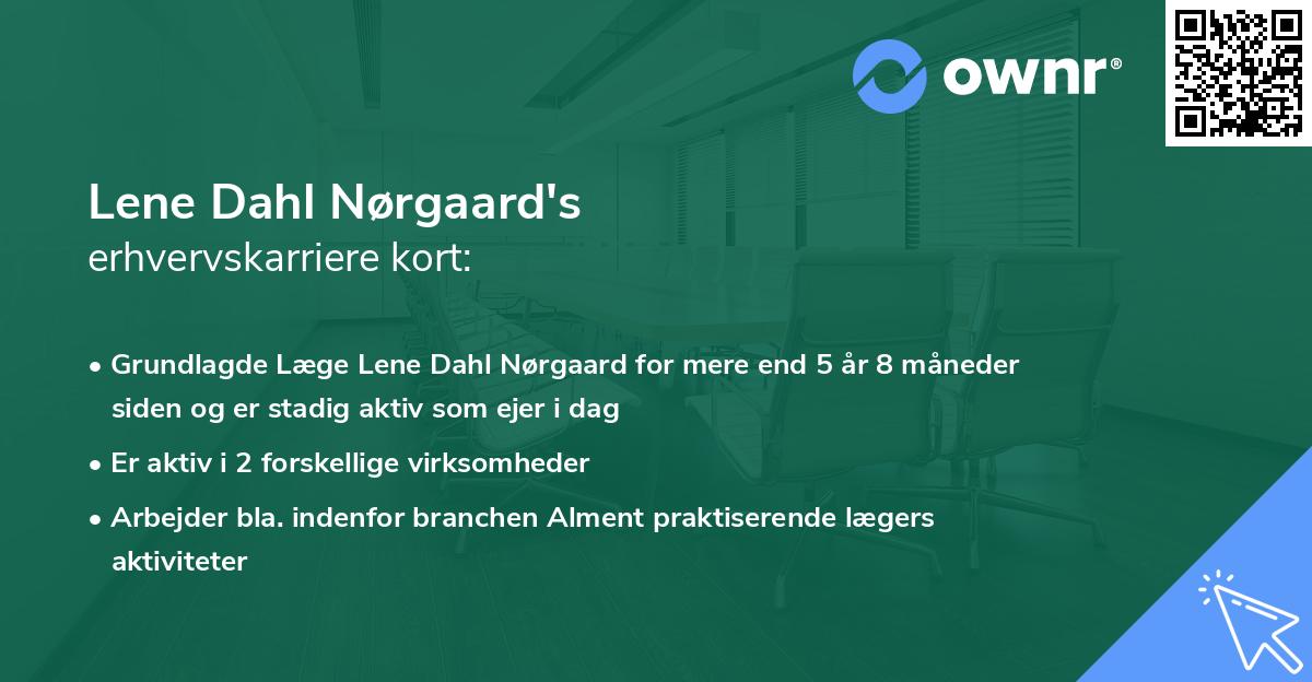 Lene Dahl Nørgaard's erhvervskarriere kort